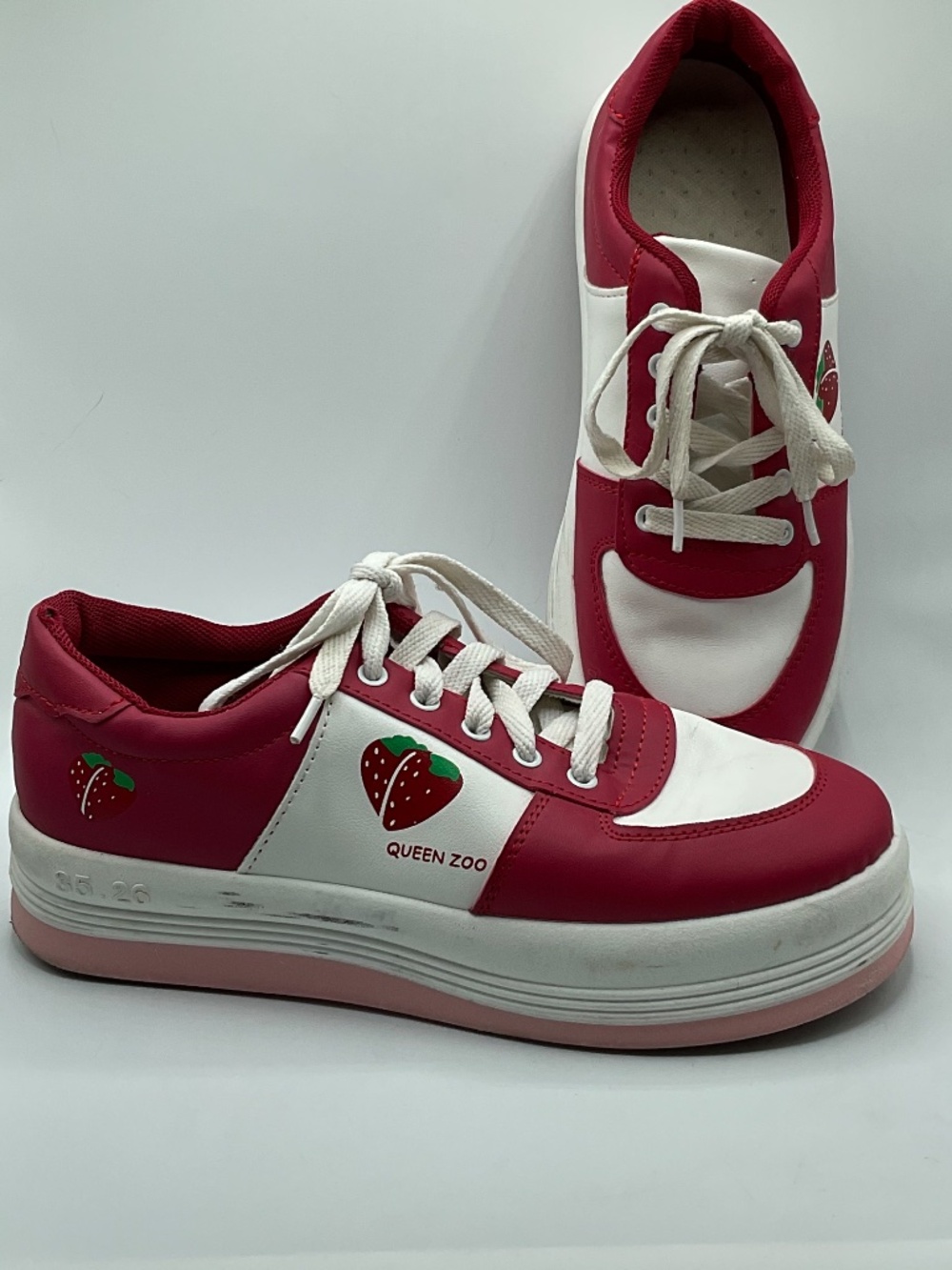 Sweet Strawberry Sneakers by Queen Zoo Platform strawberry Shoes